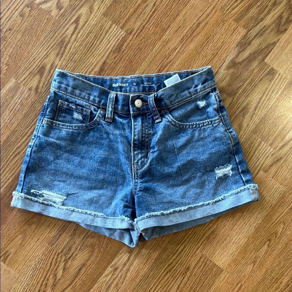 Old Navy Blue Jean Shorts with Cuffed Hem and Distressed Look